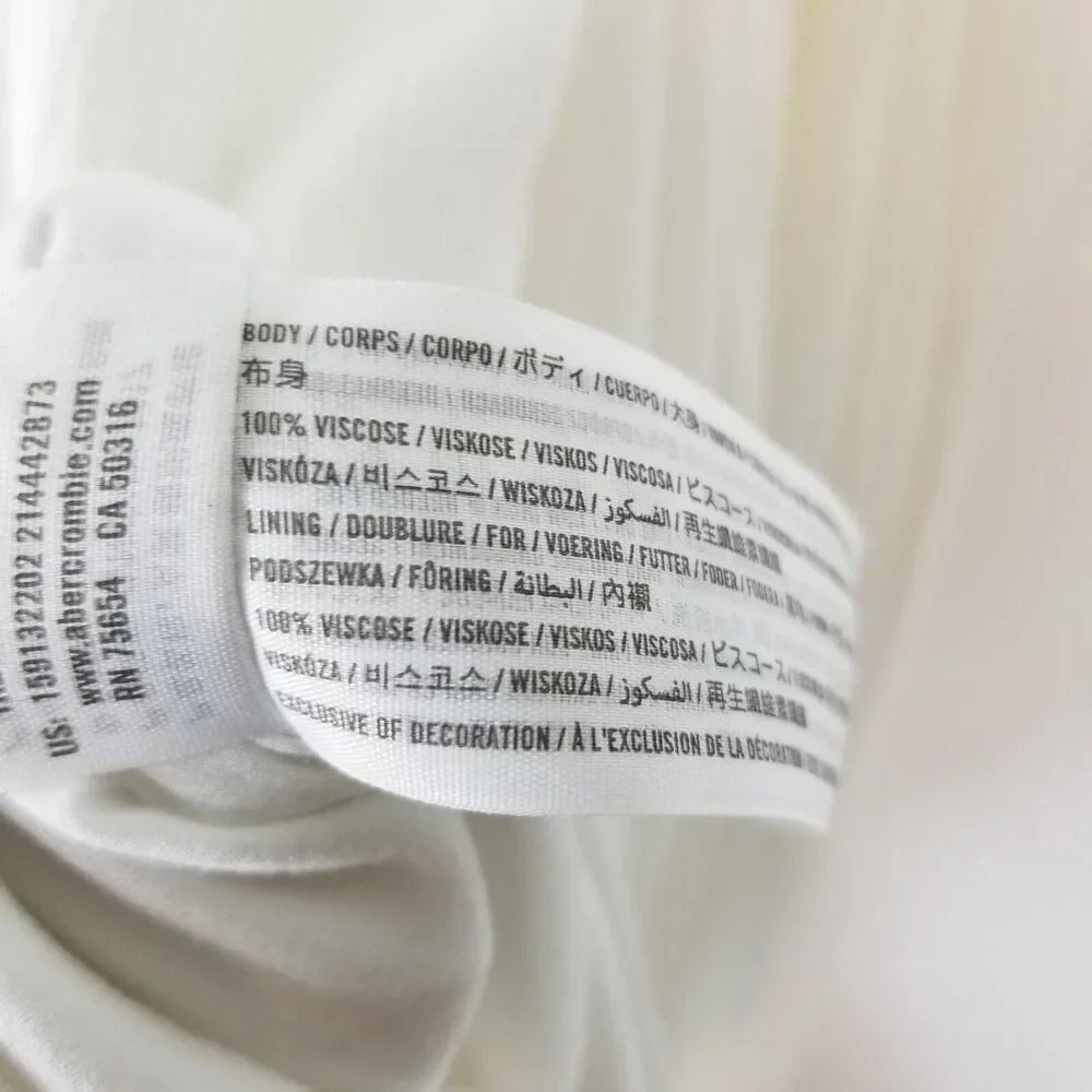 Abercrombie Fitch Women Button Through White Maxi Dress Sz L Spaghetti Straps‎